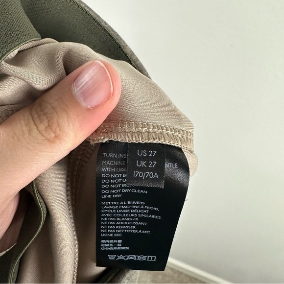 Anthropologie Green Gray Snake Print Pull On Skinny Zip Ankle Pants Size 27 - Picture 5 of 7